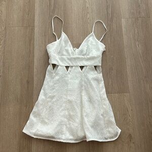 Revolve x Michael Costello Dylan Dress White Lace Cutout